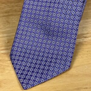 Eton Neck Tie Purple Geometric 100% Silk Italy Modern Recent 3.25" x 58"